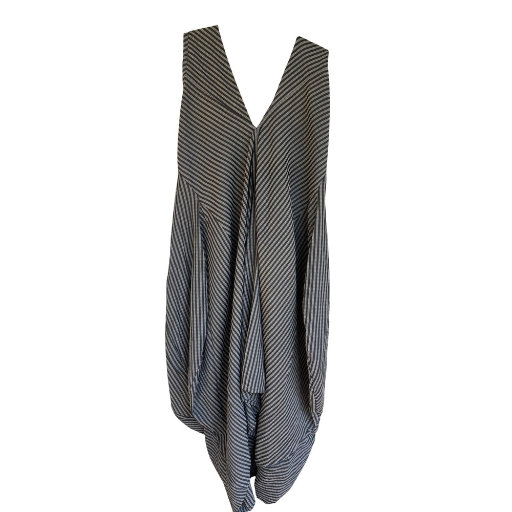 Dress To Kill One Size‎ Striped Cotton Tie Back Sleeveless Dress Bohemian Chic